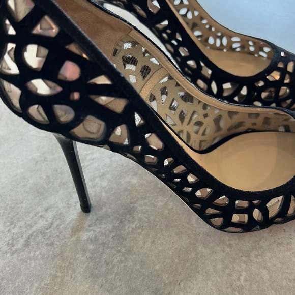 Jimmy Choo Abel Suede Cutout Pumps size 39 - Picture 2 of 8